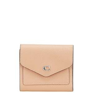 Coach Winn Small Trifold Wallet in Beige Leather, Women's
